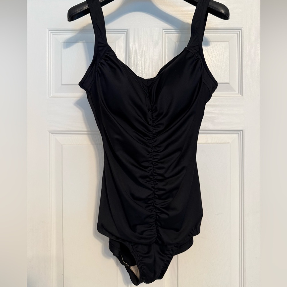Amica Black Ruched Swimsuit